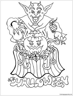 Happy Halloween 3 Coloring Page
