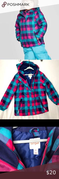 Boys hooded pullover jean jacket half zipper brand Cat and Jack NWT color blue