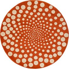 Xl Round Orange Mid Century Eames Era Op 60s 70s Rug Xl Round Orange Mid Century Eames Era Op 60s 70s Rug Rugs Rounding And