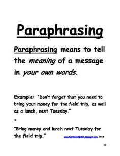 paraphrased paragraph