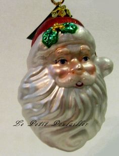 merck family old world christmas merry santa head discontinued blown glass ornament - Merck Family Old World Christmas merck family old world christmas merry santa head discontinued blown glass ornament - Merck Family Old World Christmas