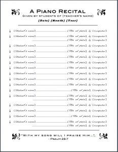 musical program template