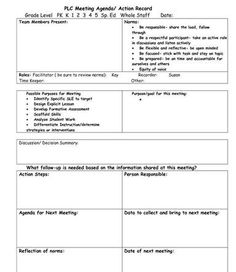 cashplc plc meeting agenda and action record pinteres school team meeting agenda template