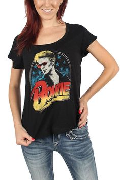 Authentic DAVID BOWIE Aladdin Sane Girl Juniors Dolman T-Shirt S M L XL XXL NEW