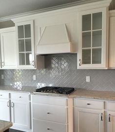 84 Best Backsplash Examples Images On Pinterest In 2018 Desert Gray Subway 3x6 Gloss Finish In Herringbone Pattern Tile Grey