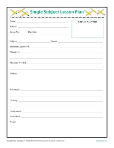 middle school lesson plan templates