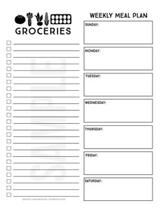 free meal planning printables