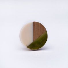 1-1//2/" Round WALNUT Turned Wood Grain Knob pull handle antique vintage old retro