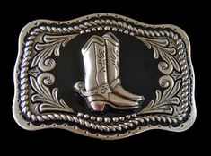 MONIQUE Men Zinc Alloy Engraved Western Cowboy Longhorn Star 1.5 Belt Buckle