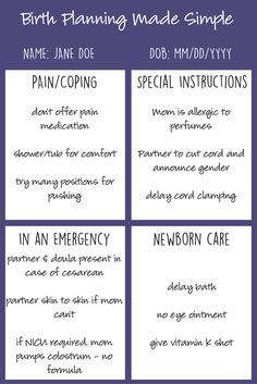 what to include on birth plan