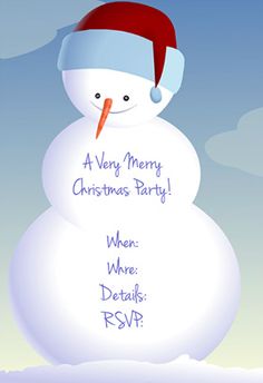 snowman printable invitation customize add text and photos print