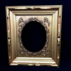 6x8 Oval Frame Bright Gold Shiny Plastic Vintage with Optional Glass and Custom Cut Matting TWO AVAILABLE