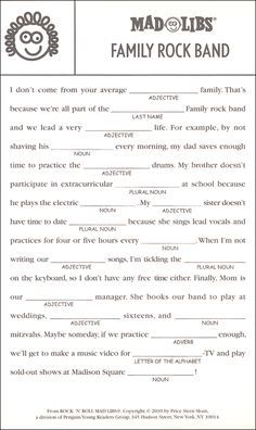 printable mad libs for high school students gift ideas free fill in the blanks resume