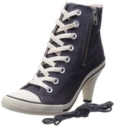 black converse high heels