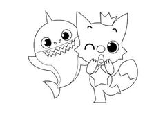 pinkfong and baby shark coloring sheet printable | Theme " paper " in