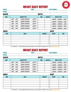 printable baby log daily infant care sheet new parent infant daily log printable