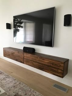 More General Pinte Floating Tv Console With 2 Felt Lined Drawers