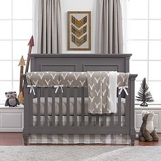 Create A Modern Rustic Nursery With Liz And Roos Buck Woodland Crib Bedding The Soothing