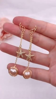 Rock Lobster Designs Baroque Teardrop Pearl Gold Bead Earrings Dangle and Drop Pearl Earrings