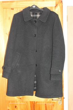 Twcx Men Waterfall Collar Winter Wool-Blend Belted Double-Breasted Jacket Overcoat