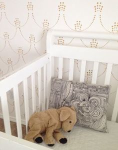 292 Best Nursery Kid S Room Stencils Images In 2018 Wall Stencil Deco Pearls Damask Wall Stencil