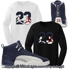 Nike Air Jordan VI RETRO 6 UNC CUSTOM LONG SLEEVE T SHIRT JD-6-4-10-L