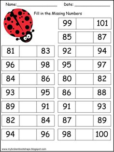 Adorable FREE Worksheets For Missing Numbers 0