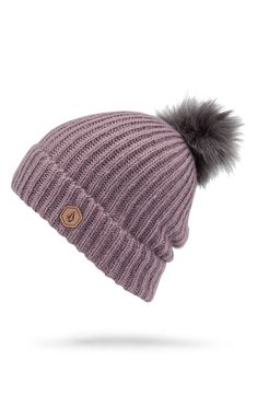 ladies slouch rose pink hat Women/'s crochet hat with faux fur pom pom Christmas gift warm fashion hat textured hat,birthday gift for her