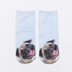 Bulldog Dog Heart Paws Pattern Men-Women Adult Ankle Socks Crazy Novelty Socks