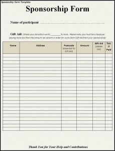 Sponsor sheet template pdf