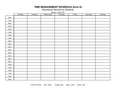 weekly schedule template free
