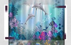 Deep Sea Underwater World Dolphins Plants Fabric Shower Curtain Set Bath Decor Deep Sea Underwater World Dolphins Plants Fabric Shower Curtain Set Bath Decor