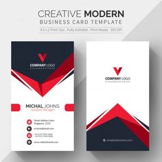 Red shape visit card Printing Business Cards, Business Card Templates Download, Free Business Card Templates, Vector Business Card, Free Business Cards