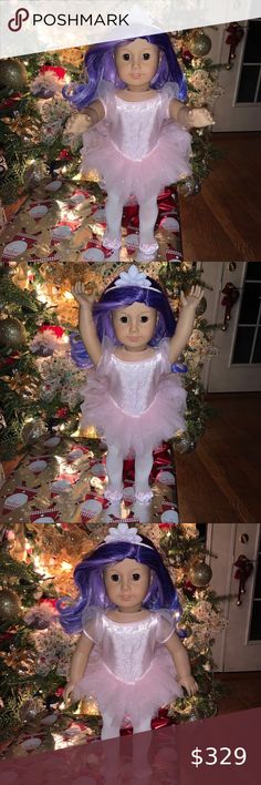 American Girl EMILY DRESS PURPLE Christmas Holiday outfit NIB NO DOLL OR SHOES