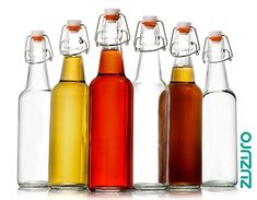 North Mountain Supply 32 Ounce Clear Boston Round Growler Fermentation Bottles for Kombucha Home Brewing /& More with 6 Polycone Lids Pack of 4