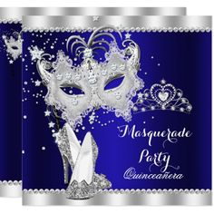 masquerade sweet 16 purple teal blue mask invitation alyssa s