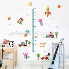 2 Cartoon Height Measure Wall Sticker for Kids Room Girl Bedroom Fairy Princess Growth Chart Home Decor Removable PVC Mural Poste