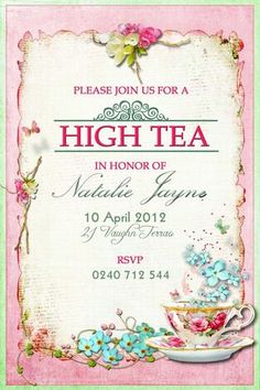 tea party invitation templates to print free printable tea party