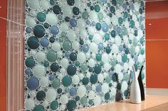 Bubble Tile Backsplash With Table Decoration Perfect For Ocean Planning Ideas Bubble Tile Backsplash With Table Decoration