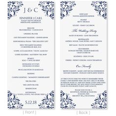diy wedding program template