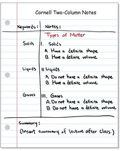cornell note taking example in case my children need to learn this cornell note taking system template