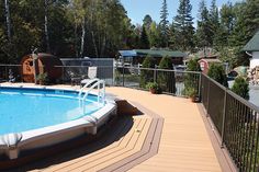 this above ground pool deck was built by hickory dickory decks in sudbury ontario the - Above Ground Composite Pool Deck this above ground pool deck was built by hickory dickory decks in sudbury ontario the - Above Ground Composite Pool Deck