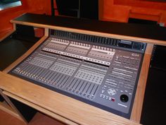 Custom Desk From Studioracks To Incorporate The C24 Mixer Avid Custom Desk To Fit Avid C24 Console Solid Oak Edging With Black Laminate Finish