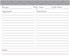 adorable black and white printable recipe cards freebie diys