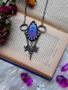 Unicorn skeleton with labradorite nickel/&lead free chain