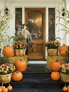 139 Best Decorating Doors For The Fall Holidays Images On Pinterest Autumn Front Door Decor Fall Porches Porch Entry