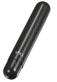 Black Carbon Fiber 2-Cigar Case Storage Tube Holder for up to 57 Cigars C9M9