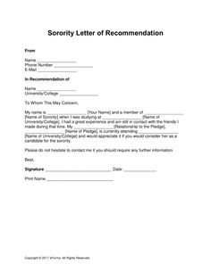 free sorority recommendation letter template with sample letter of recommendation for fraternity