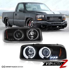 1999-2006 GMC SIERRA YUKON XL XLT DENALI HALO LED PROJECTOR HEADLIGHTS+HID LAMP