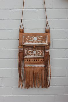 vintage craft Tuareg leather tuareg bags small bag tabac leather Tuareg